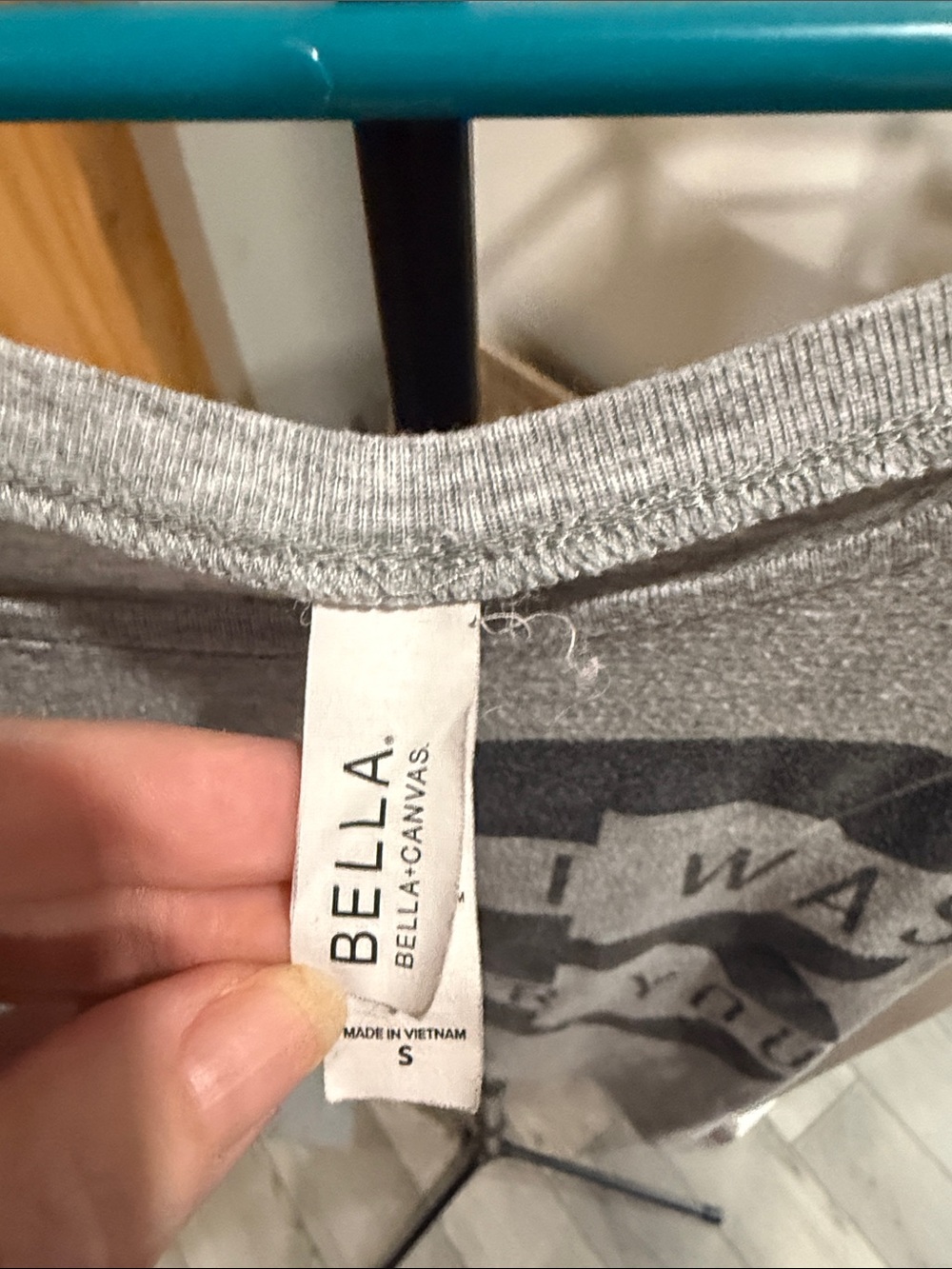 Bella Canvas Gray Short Sleeve Tee with Black Graphic - Picture 3 of 3